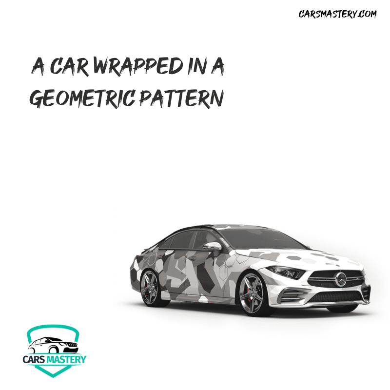 A car wrapped in a geometric pattern