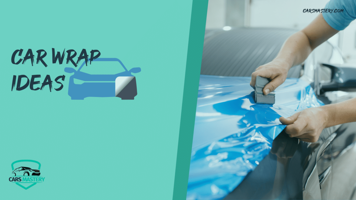 A view of a car being wrapped blue A view of a car being wrapped blue