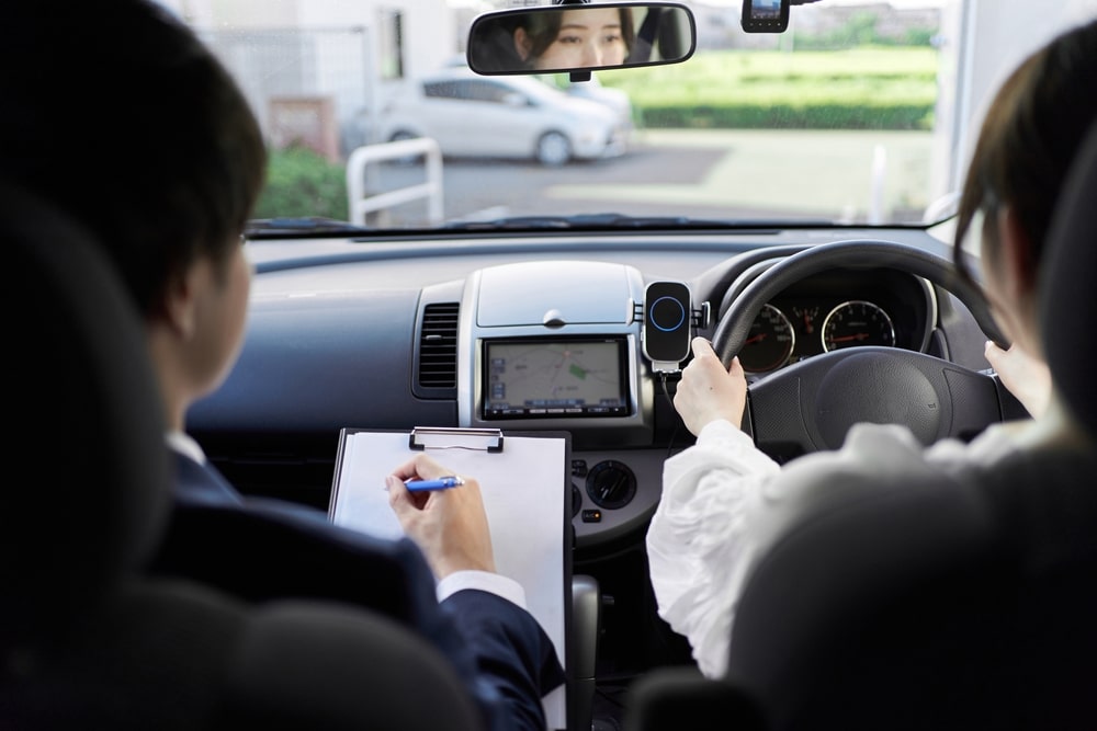 A view of people learning to drive