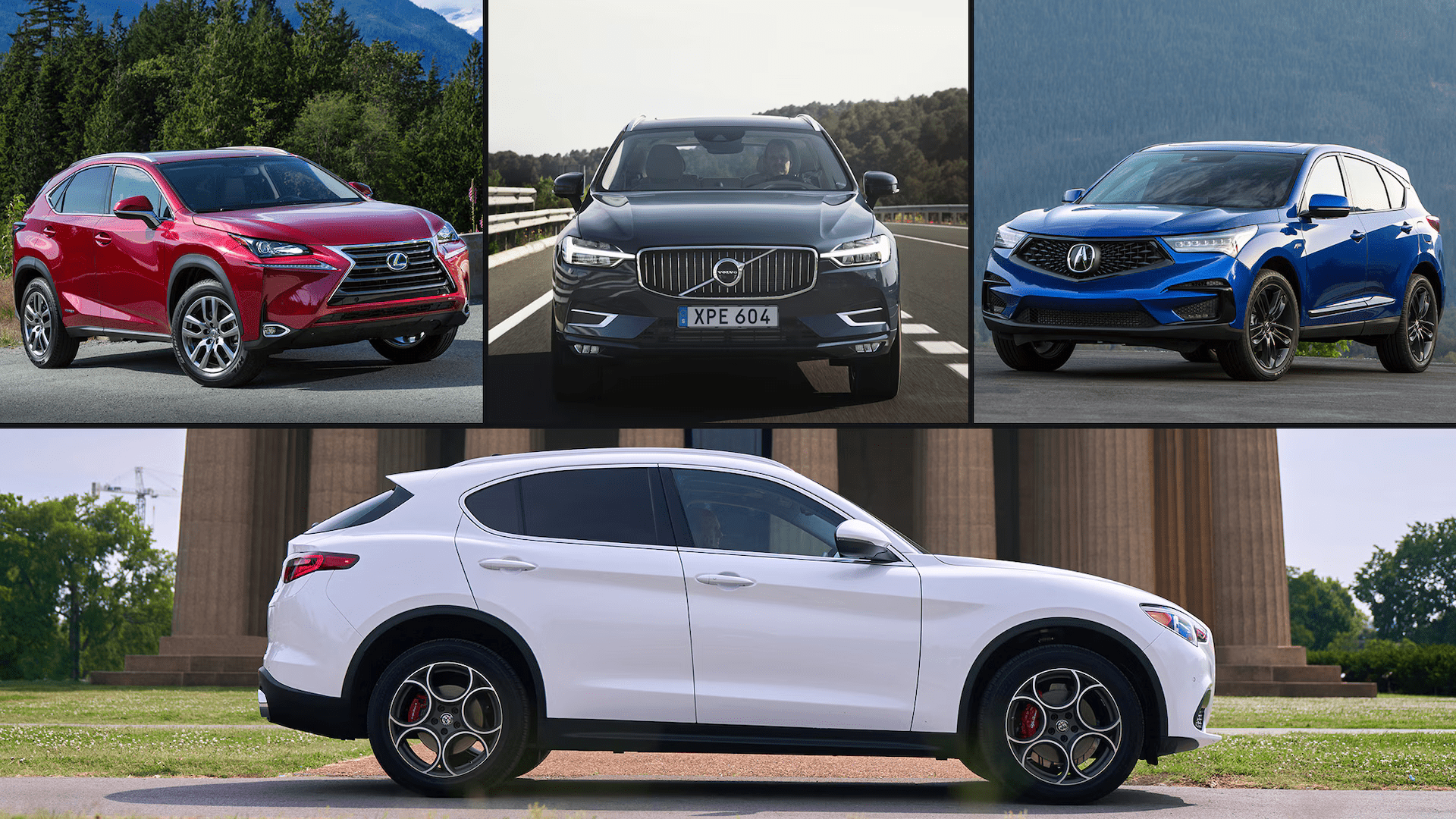 four different models of Compact SUVs cars