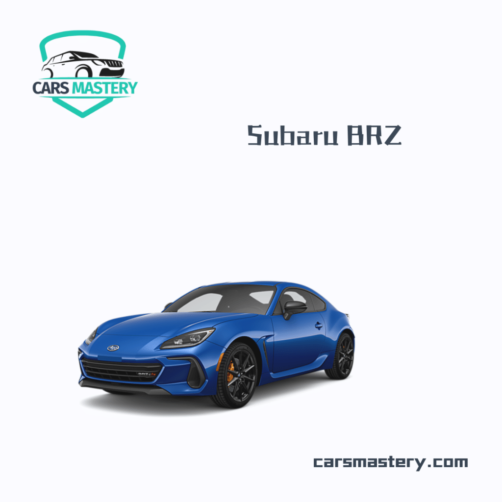 A view of a blue Subaru BRZ