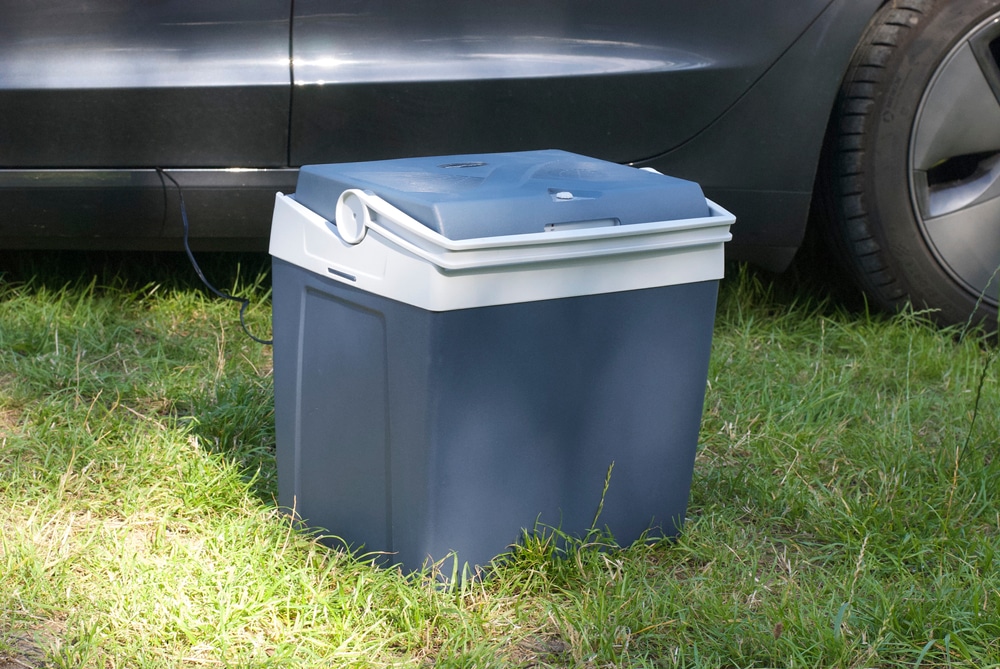 A view of a car electric cooler