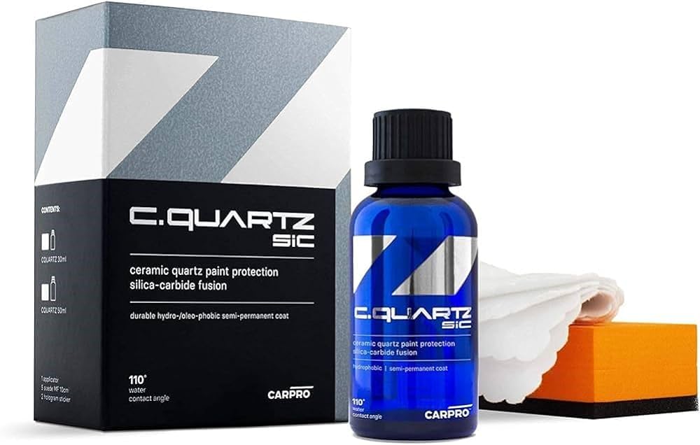 A view of a pack of carpro cquartz ceramic coating for cars