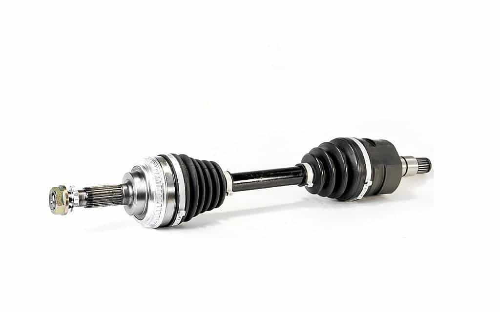 A view of a single car axle