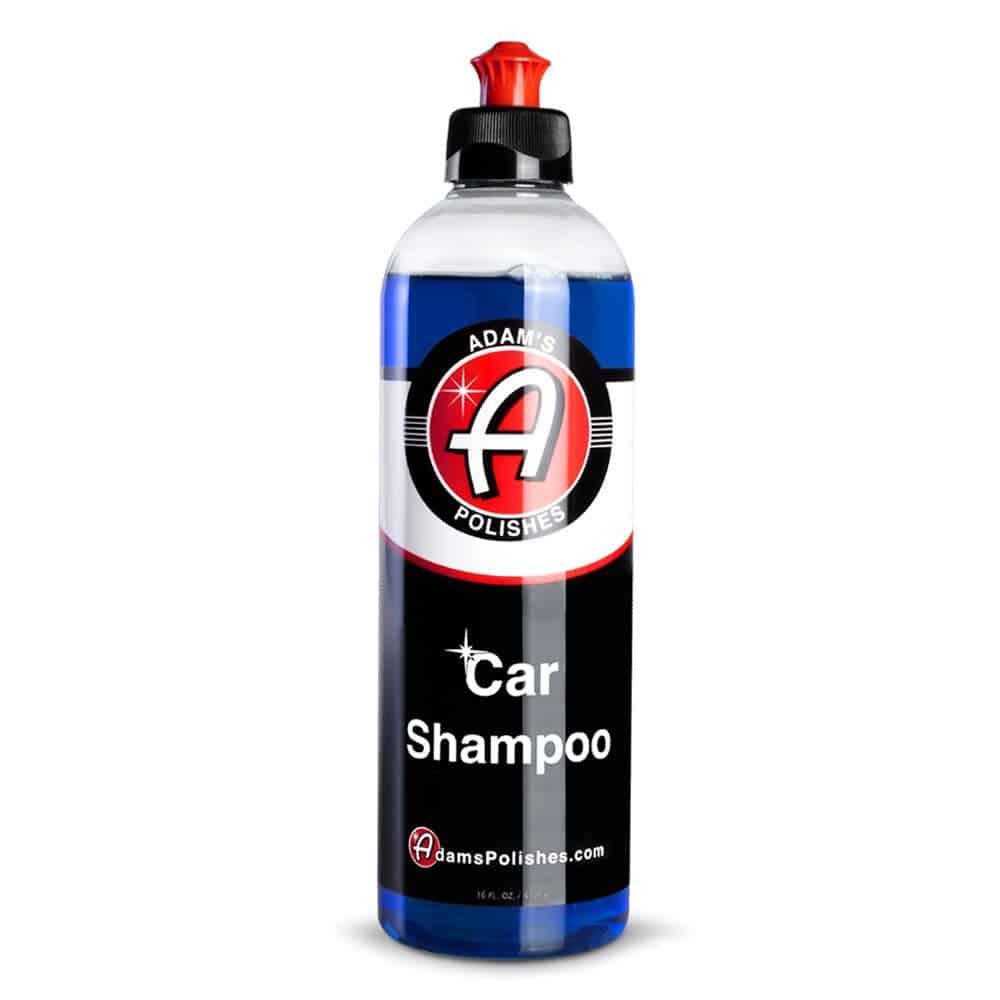 A view of a bottle of Adam’s Car Wash Shampoo