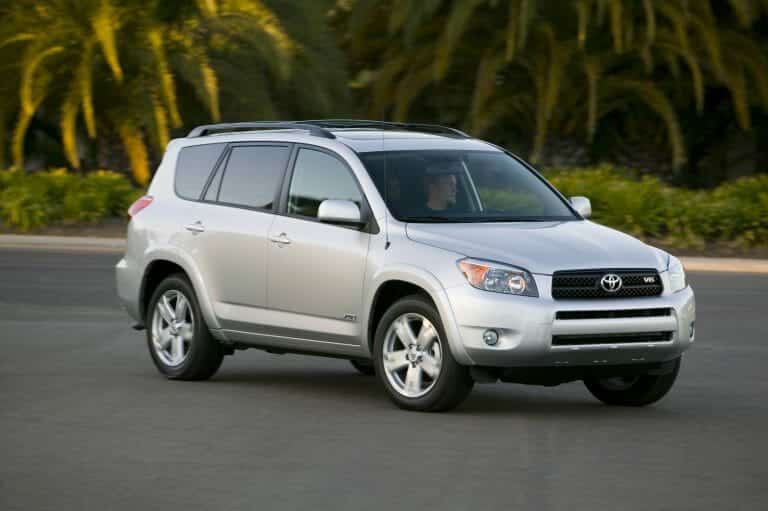 A view of a silver Toyota RAV