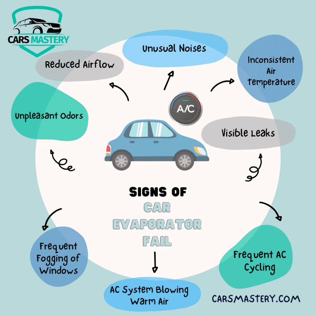 A graphical respresentation of the signs of bad ac evaporator ( )