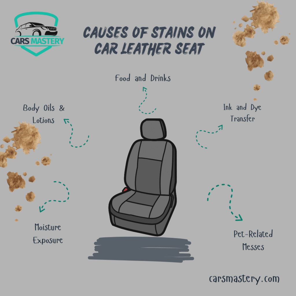 A graphical representation of the causes of leather car seat stains