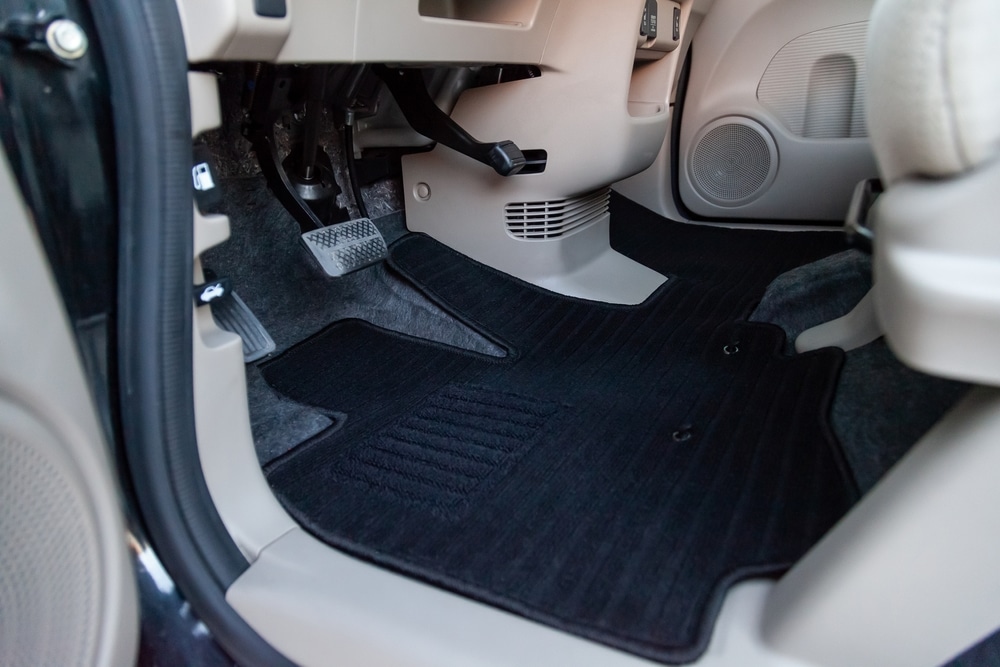 A view of a car mat